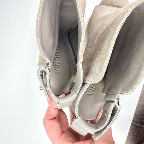 Vince Addison Suede Leather Peep Toe Booties US Size 10 EU 41.5 Made in Itlay - Picture 7 of 11